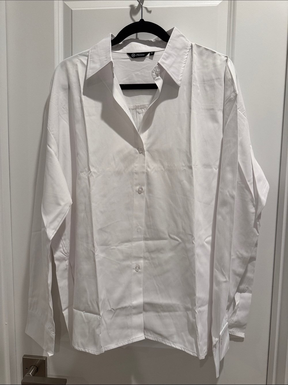 Amazon White Women's Long-Sleeve Button-Up Blouse